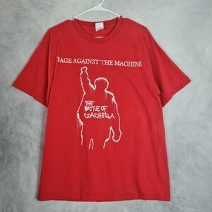 Rage Against The Machine Shirt Mens Large Red Battle Of Coachella Band Rock
